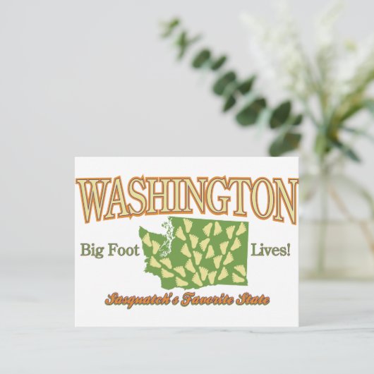 De staat Washington - Bigfoot levens! Briefkaart (Staand voorkant)
