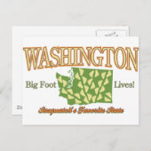 De staat Washington - Bigfoot levens! Briefkaart (Voorkant / Achterkant)