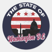 De staat Washington DC - 51e staat  Ronde Sticker (Voorkant)