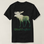 De staat Washington Moose Forest Tree Hunter Wildl T-shirt (Design voorkant)
