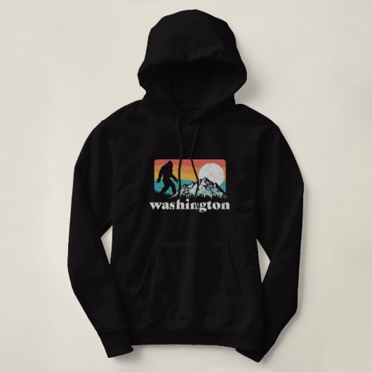 De staat Washington Pacific Northwest Bigfoot Moun Hoodie (Design voorkant)