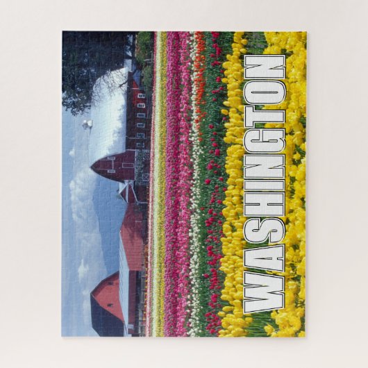 De staat Washington | Tulpenveld Legpuzzel (Verticaal)