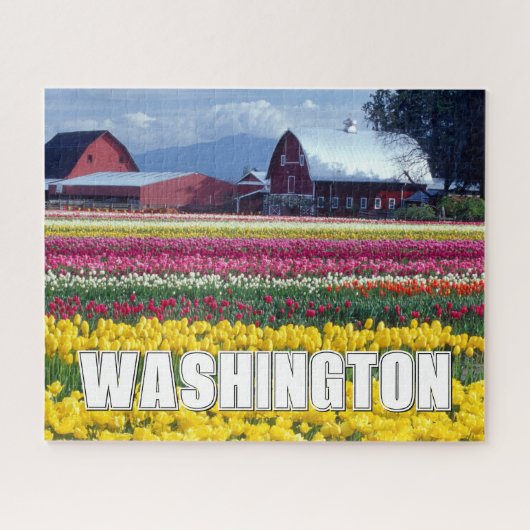 De staat Washington | Tulpenveld Legpuzzel (Horizontaal)