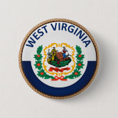 De staat West Virginia Flag Seal Button (Voorkant)