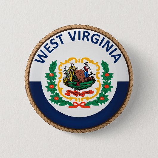 De staat West Virginia Flag Seal Button (Voorkant)