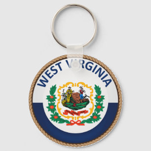 De staat West Virginia Flag Seal Sleutelhanger
