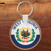 De staat West Virginia Flag Seal Sleutelhanger (Voorkant)