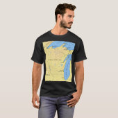 De staat Wisconsin en de Mannen van de Grote Meren T-shirt (Voorkant volledig)