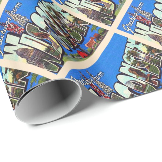 De staat Wisconsin  groot Briefkaart Cadeaupapier (Rol Hoek)