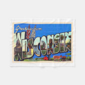 De staat Wisconsin  groot Briefkaart Fleece Deken (Voorkant (Horizontaal))