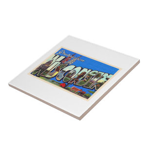 De staat Wisconsin groot Briefkaart Tegeltje