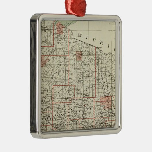 De staat Wisconsin Metalen Ornament (Rechts)