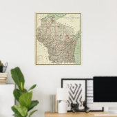 De staat Wisconsin Poster (Thuiskantoor)