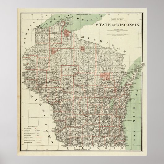 De staat Wisconsin Poster (Voorkant)