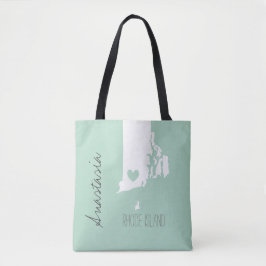 De staatskaart van Rhode Island personaliseert de  Tote Bag