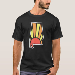 De staatsketting van Retro Alabama op zonneschijn T-shirt