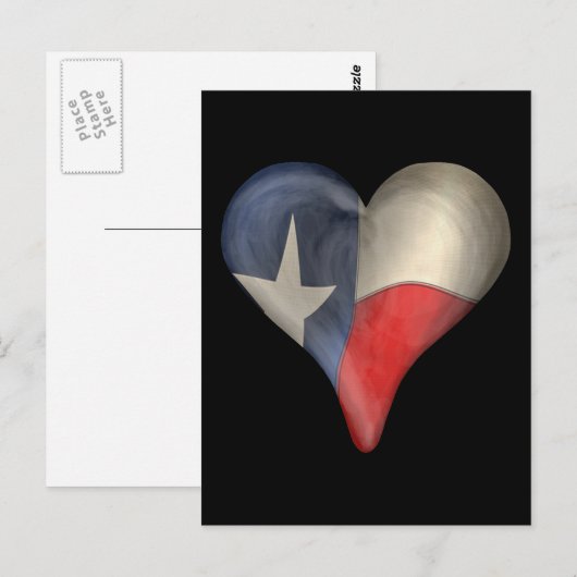 de staatsvlag van Texas in een hart Briefkaart (Voorkant / Achterkant)