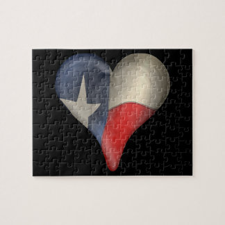 de staatsvlag van Texas in een hart Legpuzzel