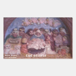 "DE STABIELE CHRISTMAS" RECTANGULAIRE STICKER