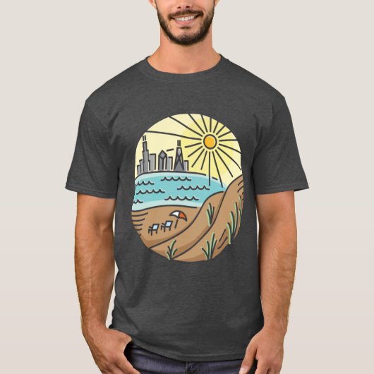 De Stad Aan de Overkant van het Meer T-shirt (Voorkant)