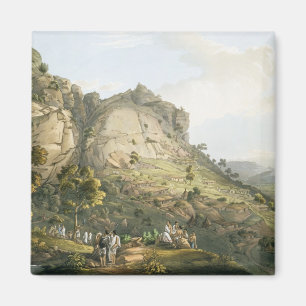 De stad Abha in Abyssinia, gegraveerd door J. Bluc Magneet