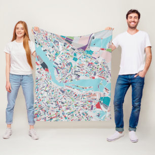 De stad Amsterdam Fleece Deken