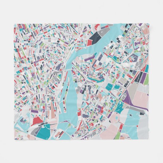 De stad Amsterdam Fleece Deken (Voorkant (Horizontaal))