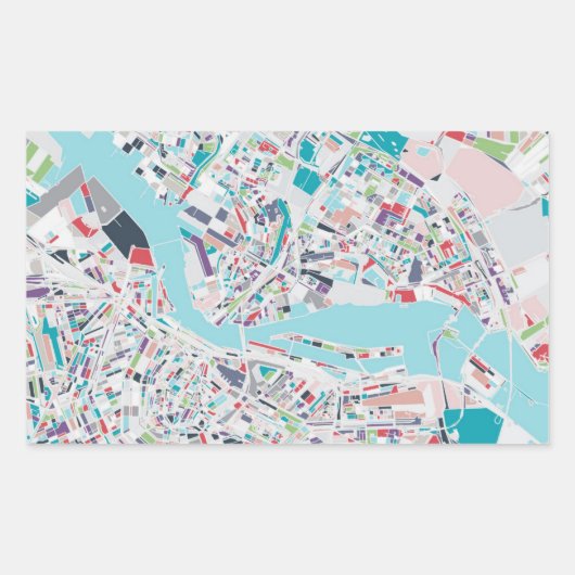 De stad Amsterdam Rechthoekige Sticker (Voorkant)