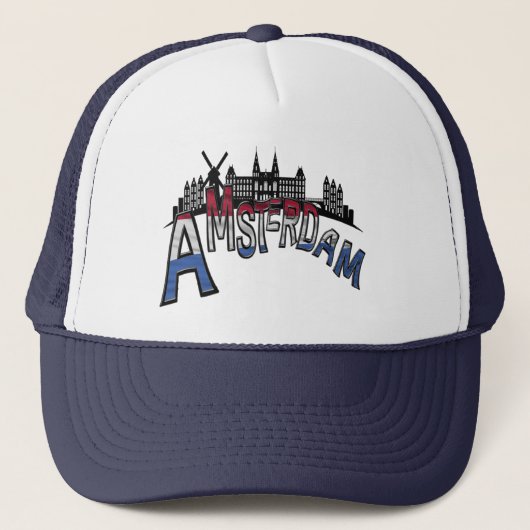 De stad Amsterdam Souvenir Trucker Pet (Voorkant)