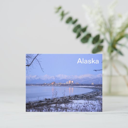 De stad Anchorage, Alaska Briefkaart (Staand voorkant)