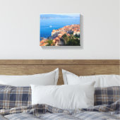 de stad Arona en het Meer van Maggiore op canvas p Afdruk (Insitu (Slaapkamer))