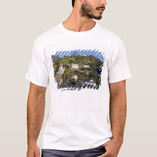 De stad Avalon op het eiland Catalina, T-shirt (Voorkant)