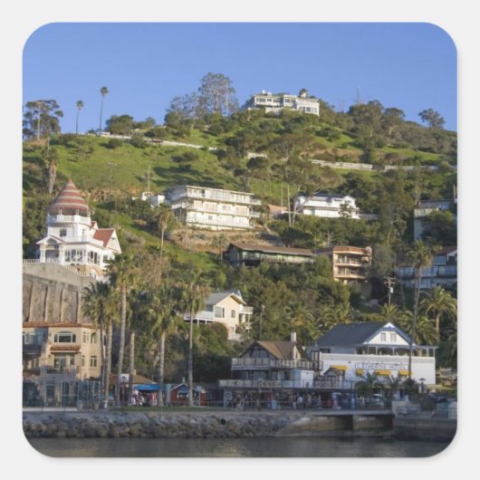 De stad Avalon op het eiland Catalina, Vierkante Sticker (Voorkant)