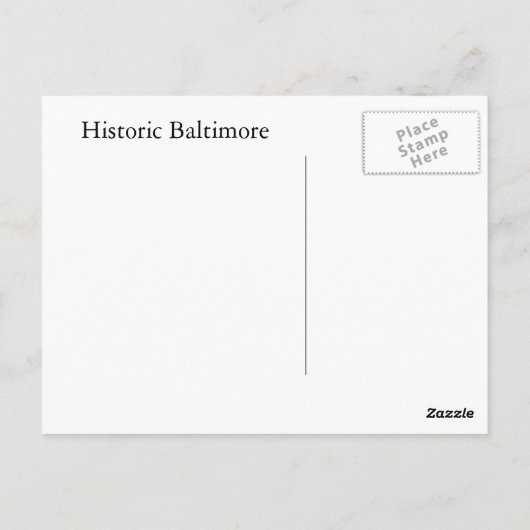 De stad Baltimore Briefkaart (Achterkant)