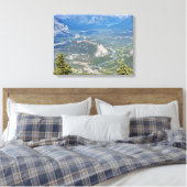 De stad Banff vanaf de top van de Sulphur Mountain Canvas Afdruk (Insitu (Slaapkamer))