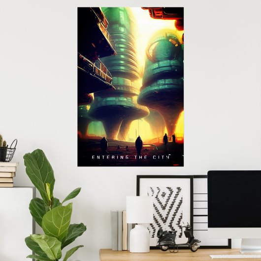 De stad binnenkomen poster (Thuiskantoor)