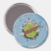 De stad Boedapest hongarije, kleine kleine planeta Magneet (Voorkant / Achterkant)