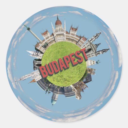 De stad Boedapest hongarije, kleine kleine planeta Ronde Sticker (Voorkant)