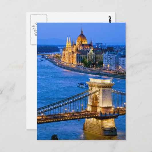 De stad Boedapest in Hongarije Briefkaart (Voorkant / Achterkant)