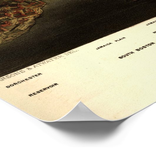 De stad Boston, 1873 Poster (Hoek)