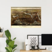 De stad Boston, 1873 Poster (Thuiskantoor)