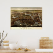 De stad Boston, 1873 Poster (Keuken)