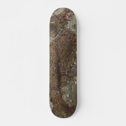De stad Boston, door Parsons & Atwater 1873 Skateboard (Voorkant)