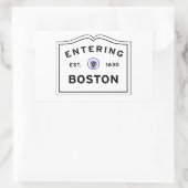 De stad Boston MA binnenkomen Rechthoekige Sticker (Tas)