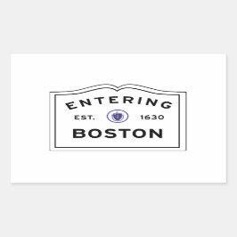 De stad Boston MA binnenkomen Rechthoekige Sticker