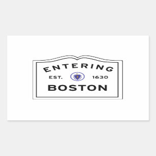 De stad Boston MA binnenkomen Rechthoekige Sticker
