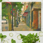 De stad Bristol aan de Tennessee Side Theedoek (Gevouwen)