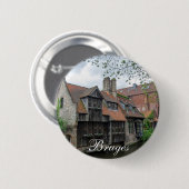 De stad Brugge in België Ronde Button 5,7 Cm (Voorkant /achterkant)