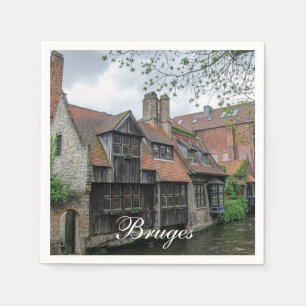 De stad Brugge in België Servet
