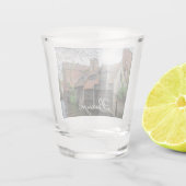 De stad Brugge in België Shot Glas (Achterkant)